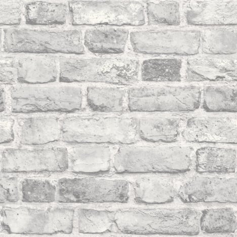 Grandeco Vintage House Brick Grey Wallpaper - A28903