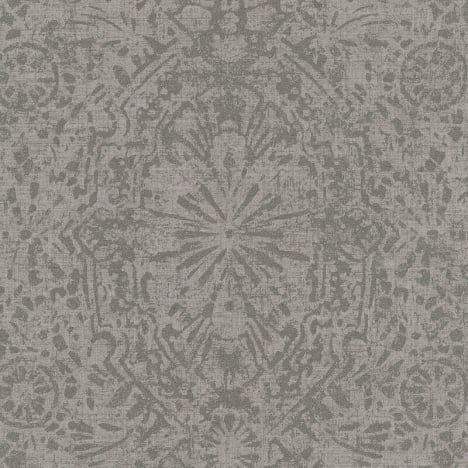 Grandeco Zareen Damask Charcoal Metallic Wallpaper - EE3106