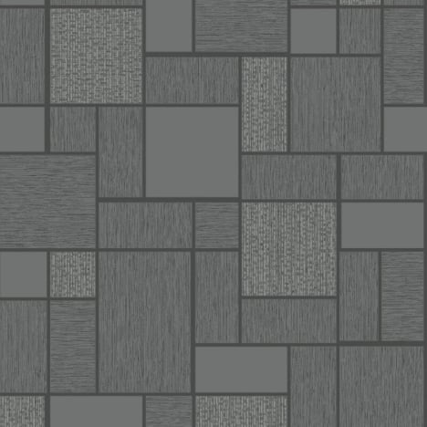 Holden Decor Tile Black/Silver Glitter Wallpaper - 89240