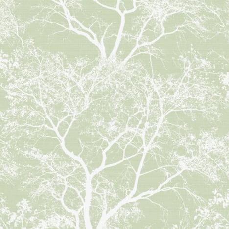 Holden Decor Whispering Trees Green/Silver Glitter Wallpaper - 65620