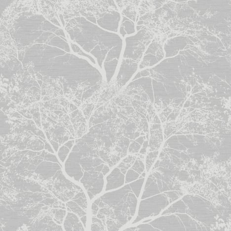 Holden Decor Whispering Trees Grey/Silver Glitter Wallpaper - 65401