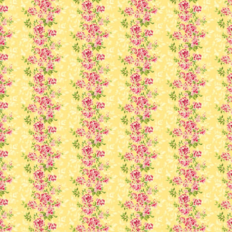 Ohpopsi Ichika Sakura Floral Ruby/Buttercup Wallpaper - IKA50124W