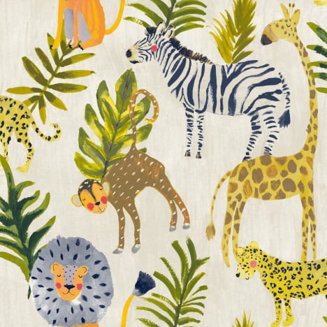 Grandeco Jack N Rose Jungle Animals Multi Wallpaper - JS2101