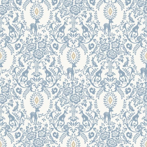 Grandeco Jack N Rose Lapin Animals Blue Wallpaper - JS3304