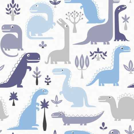 Grandeco Jack N Rose Dinosaur Blue Wallpaper - LL10021