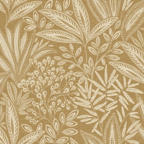 Crown Sahara Leaf Ochre Wallpaper - M1781