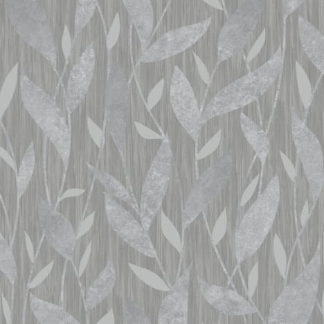Muriva Adele Stanza Leaf Slate Wallpaper - M56709