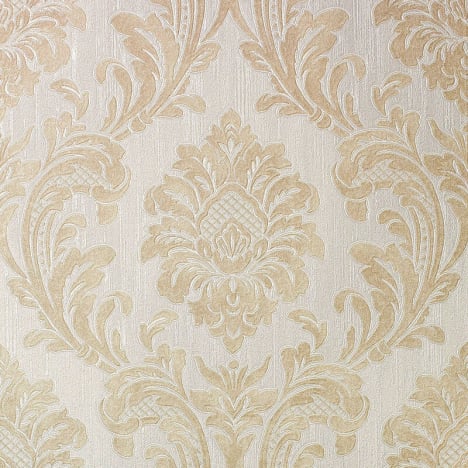 Vymura Milano Damask Cream/Gold Glitter Wallpaper - M95589