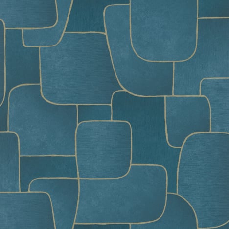 Grandeco Muse Delauney Geometric Blue Wallpaper - MU3106