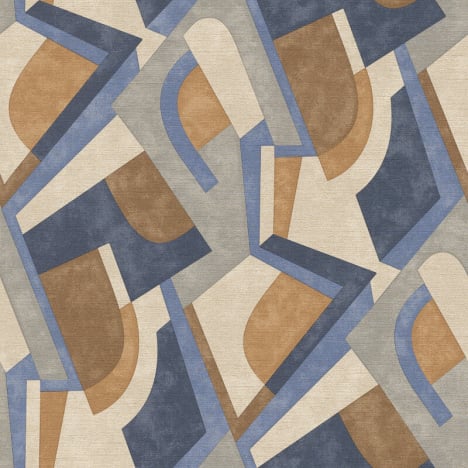Grandeco Muse Kandinsky Geometric Blue Multi Wallpaper - MU3408