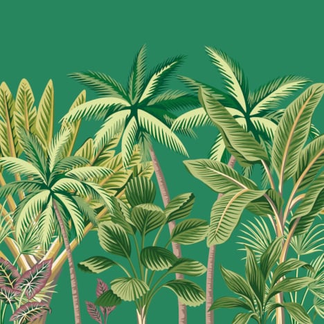 Origin Tropical Palm Trees Green Wall Mural - MUR201