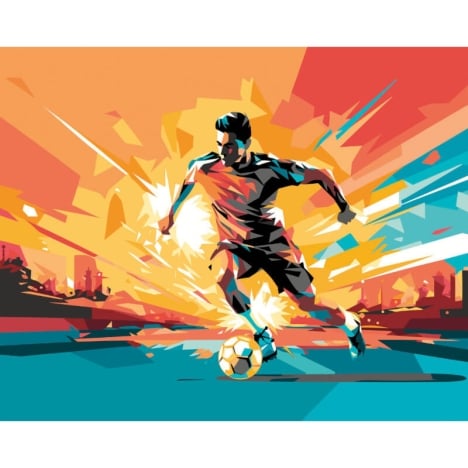 Origin Football Player Abstract Landscape Orange Wall Mural - MUR318