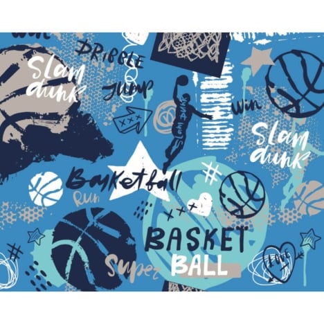 Origin Graffiti Basketball Blue Wall Mural - MUR325