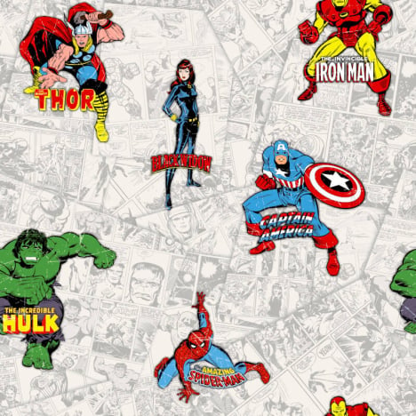 Muriva Marvel Official Heroes Multicoloured Wallpaper - 159503