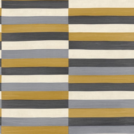 Rasch Stripe Effect Grey/Mustard Metallic Wallpaper - 418729