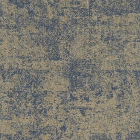 Rasch Structured Textile Effect Indigo/Gold Metallic Wallpaper - 410723