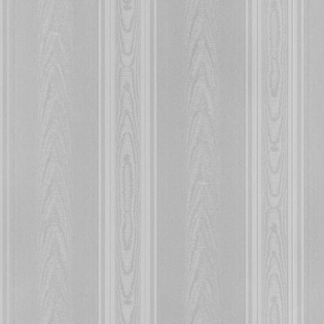 Galerie Simply Silks 4 Moire Stripe Silver Metallic Wallpaper - SK34747