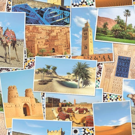 SK Filson Arabian Postcards Multi Wallpaper - SK10001