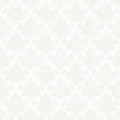 SK Filson Scroll Geometric White Wallpaper - DE41821
