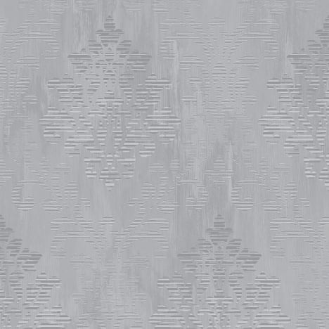 Galerie Metallic FX Modern Damask Grey/Silver Metallic Wallpaper - W78181