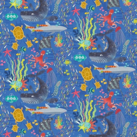 Ohpopsi Beneath The Waves Lapis Wallpaper - WGU50132W