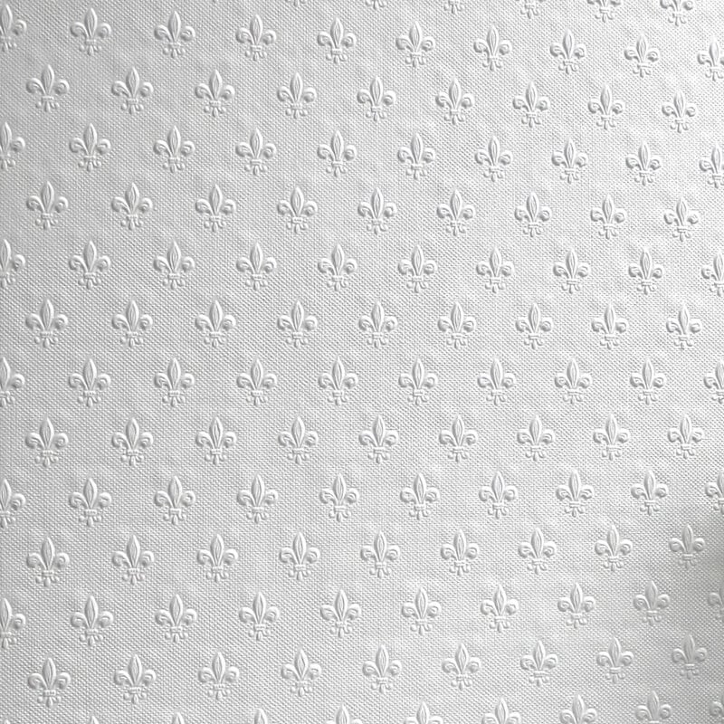 RD392 ANAGLYPTA Texturé Blanc Recouvrable papier peint Tudor fleur de lys