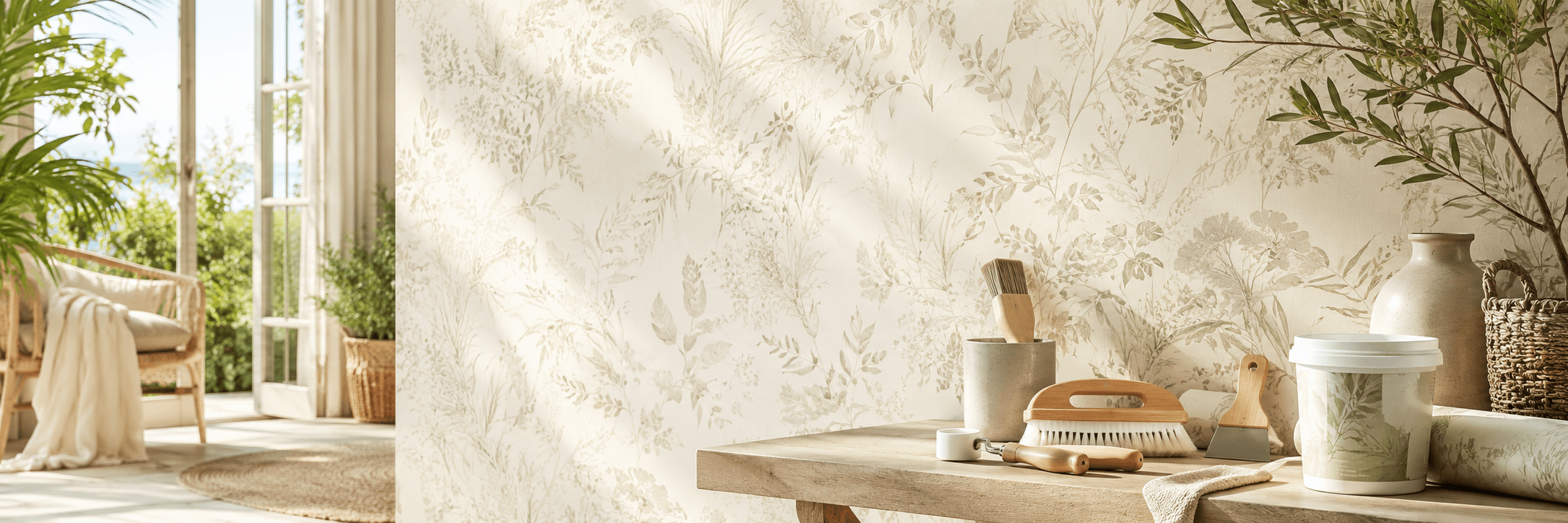 Summer wallpaper theme with paste and tools