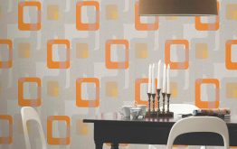 Retro Wallpaper Designs - Orange and Blue Styling